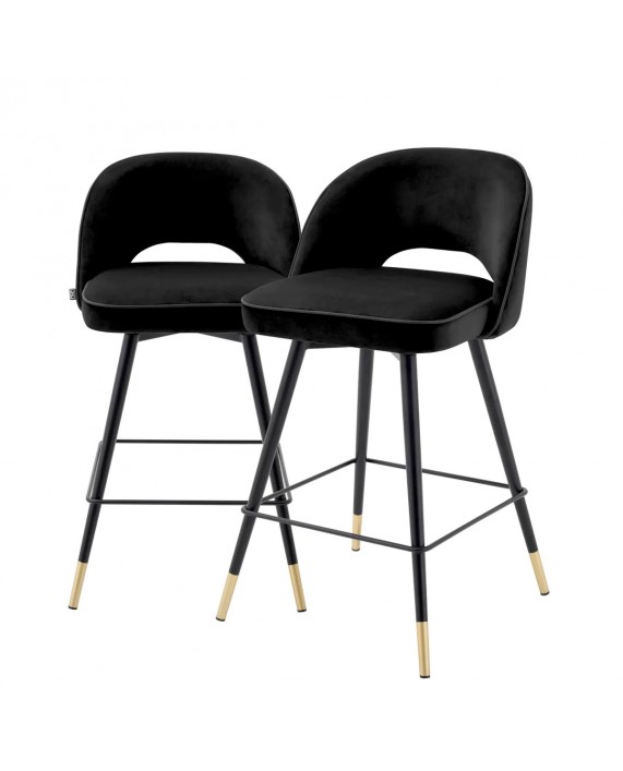 Pusbario kėdė "Cliff Black Velvet"