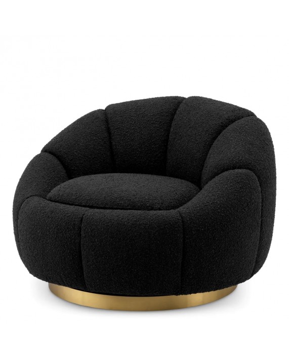 Fotelis "Inger" (bouclé black)
