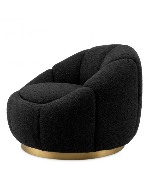 Fotelis "Inger" (bouclé black)