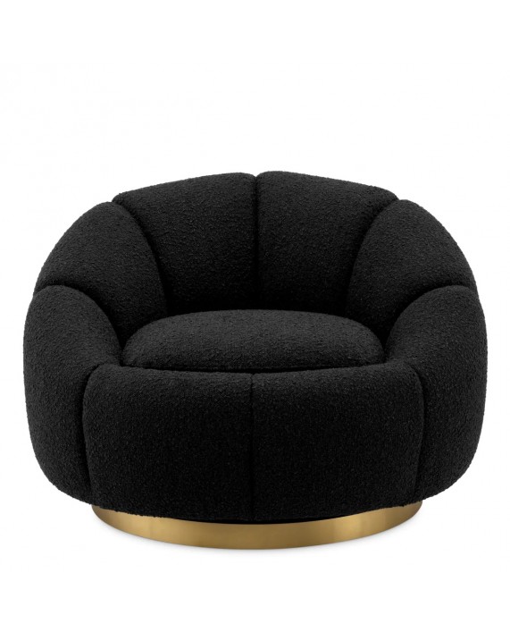 Fotelis "Inger" (bouclé black)