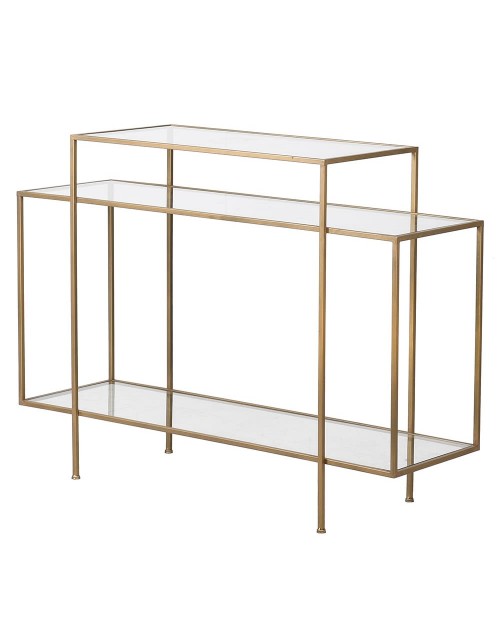 Dviejų pakopų konsolė su lentynėlėmis "Glass Tiered"