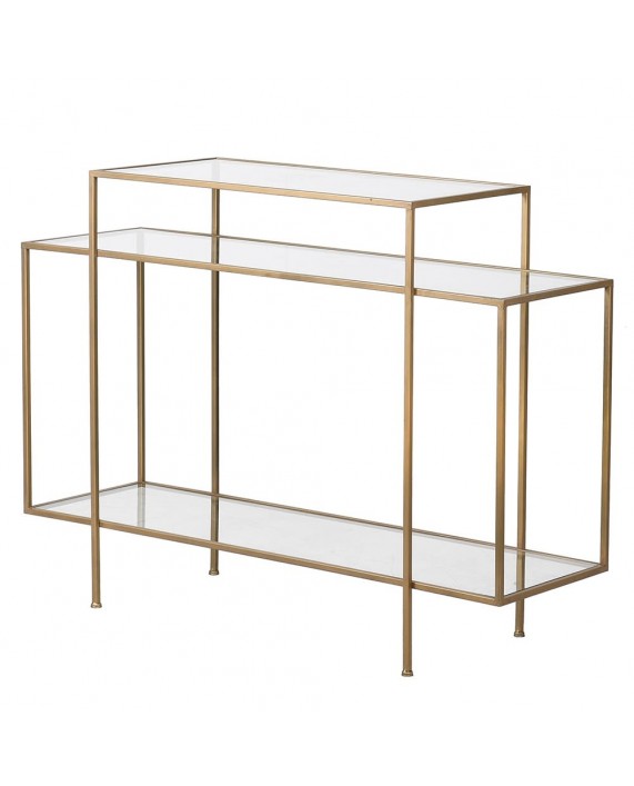 Dviejų pakopų konsolė su lentynėlėmis "Glass Tiered"