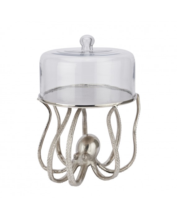 Padėklas/stovas užkandžiams su gaubtu "Silver Octopus"