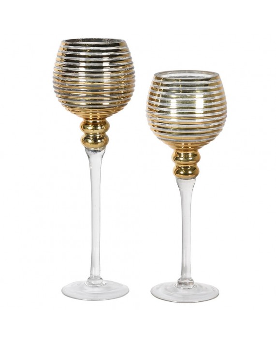 Žvakidės "Ribbed Gold" (2vnt)