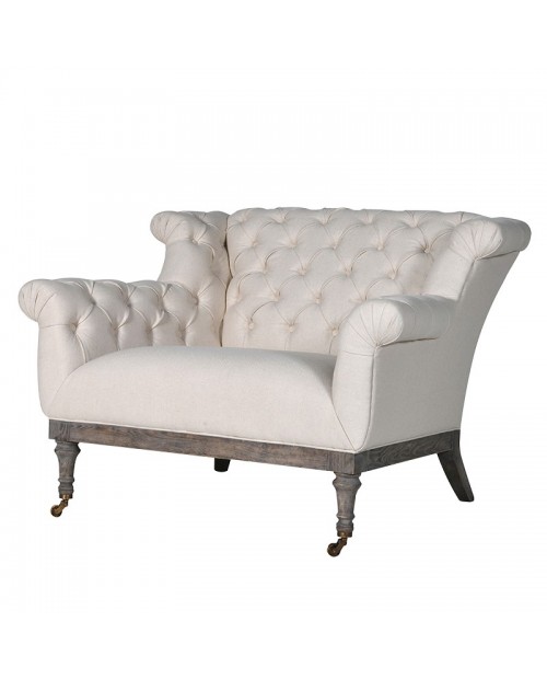 Sofa su sagomis dekoruotu atlošu "Cream love seat" (dvivietė) 