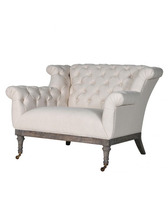 Sofa su sagomis dekoruotu atlošu "Cream love seat" (dvivietė) 