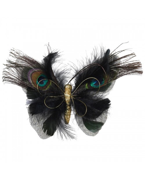 Prisegama dekoracija - drugelis "Peacock Feather" 4vnt