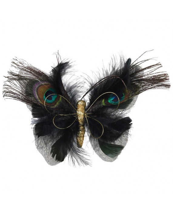 Prisegama dekoracija - drugelis "Peacock Feather" 4vnt