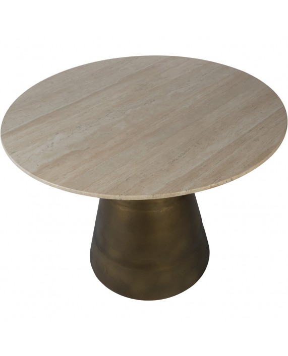 Apvalus travertino valgomojo stalas „Clifton Light“