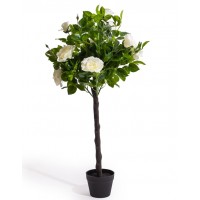 Dirbtinis rožės medelis vazone "White rose"