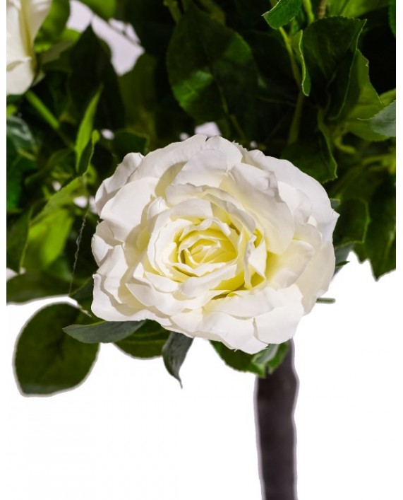 Dirbtinis rožės medelis vazone "White rose"
