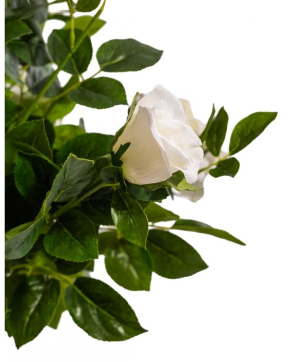 Dirbtinis rožės medelis vazone "White rose"