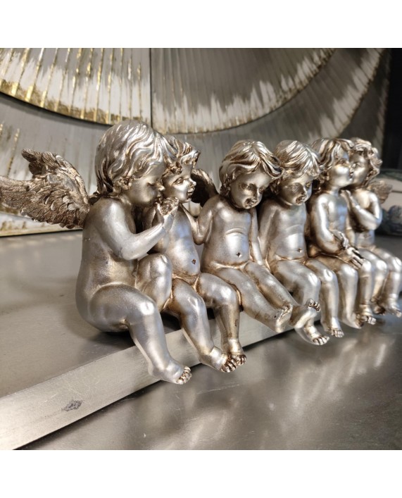 Dekoracija "Sitting Cherubs" (sidabro spalva)