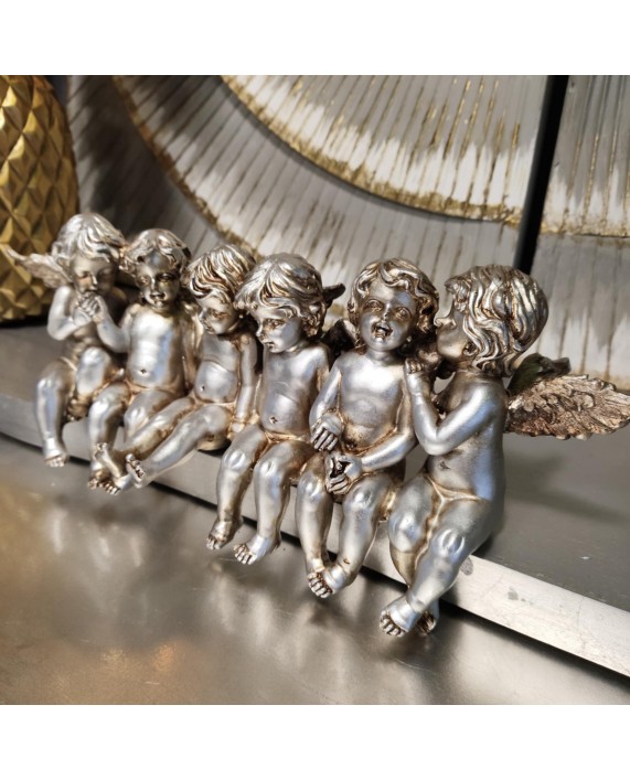 Dekoracija "Sitting Cherubs" (sidabro spalva)