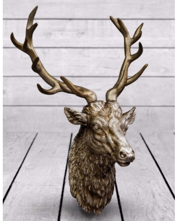 Sienos dekoracija elnio galva "Stag silver"
