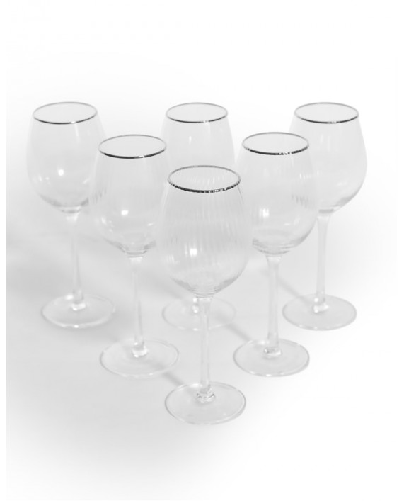 Vyno taurės "Traditional Silver" (6vnt)