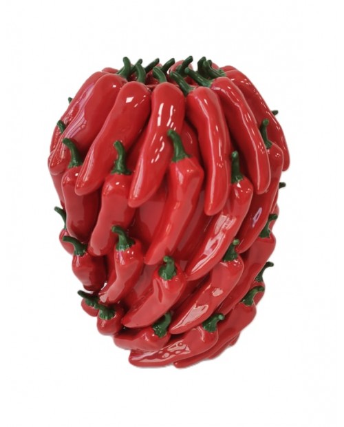 Rankų darbo keraminė vaza su čili pipirais „Multi Red Chilli“ Rankų darbo keraminė vaza su čili pipirais „Multi Red Chilli“