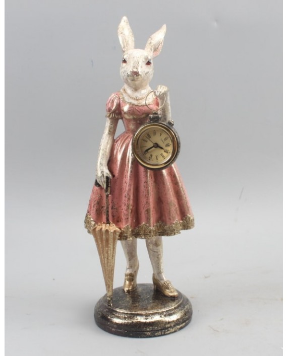Laikrodis/dekoracija "Lady White Rabbit" 