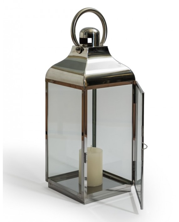 Žibintas "Polished Steel and Glass M"
