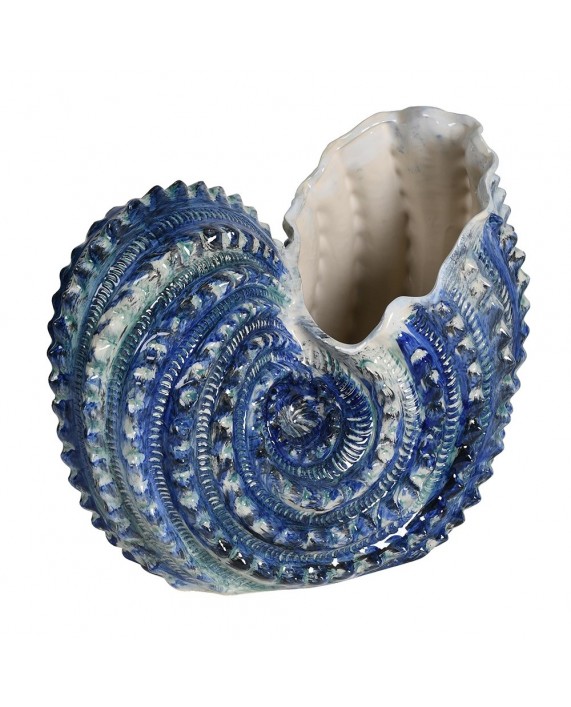 Keraminė dekoratyvinė mėlyna vaza „Curl Shell“