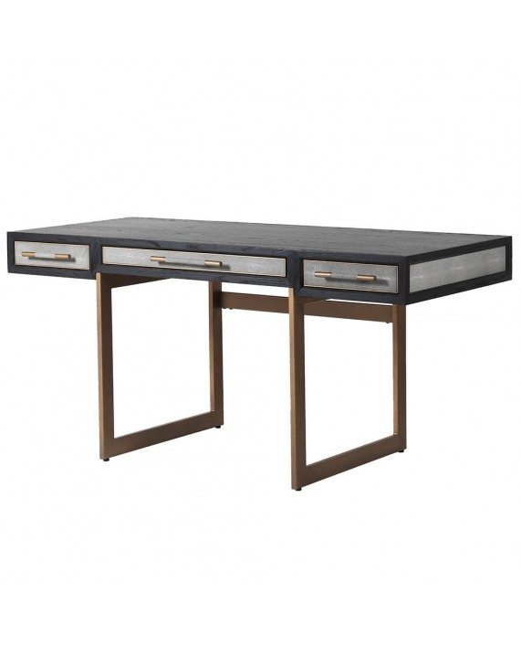Rašomasis stalas "Luxe oak & shagreen" dekoruotas oda