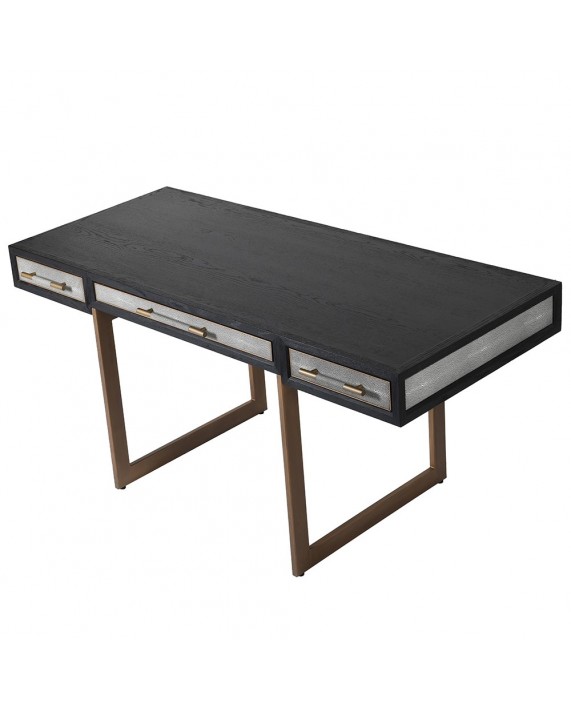 Rašomasis stalas "Luxe oak & shagreen" dekoruotas oda