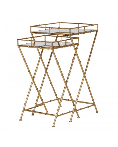 Šoninių staliukų komplektas "GOLD BAMBOO" (2 vnt.)