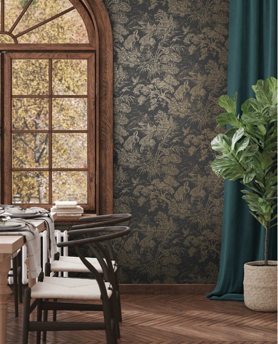 Tapetai "Natoru Charcoal / Gold" 91701