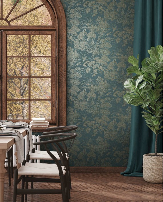 Tapetai "Natoru Aqua / Gold" 91702
