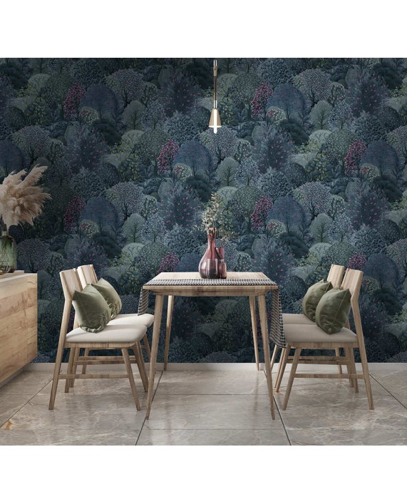 Tapetai "Arboretum Navy / Berry" 91751