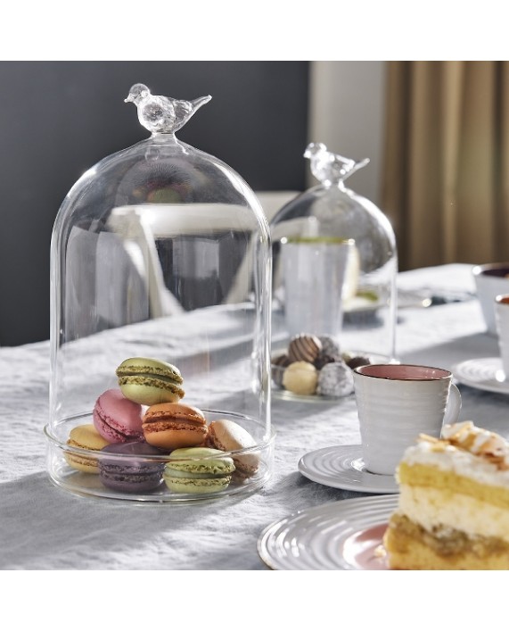 Stiklinis gaubtas su padėkliuku "Glass Bird"