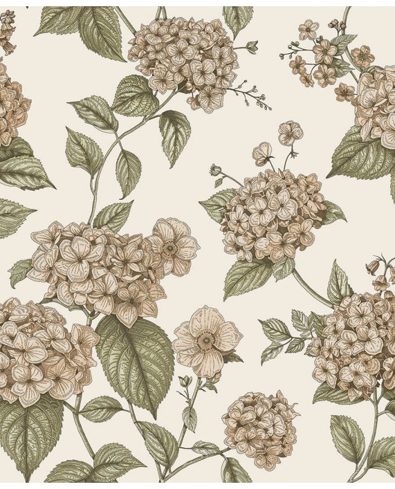 Tapetai "HORTENSIA Coral/Green" 92120 
