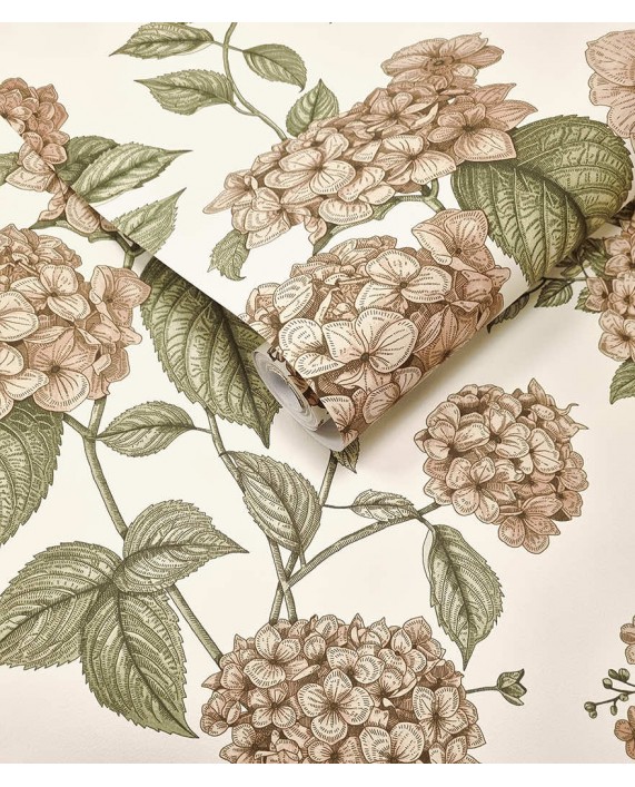 Tapetai "HORTENSIA Coral/Green" 92120 