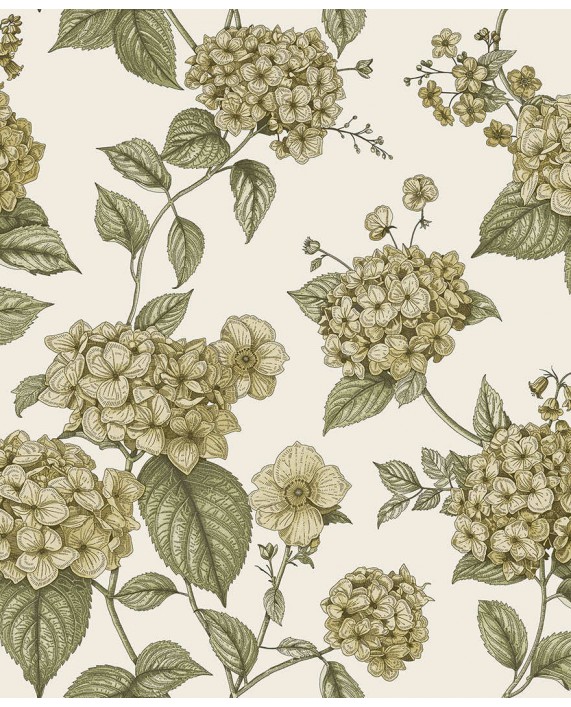 Tapetai "HORTENSIA Ochre/Green" 92122 