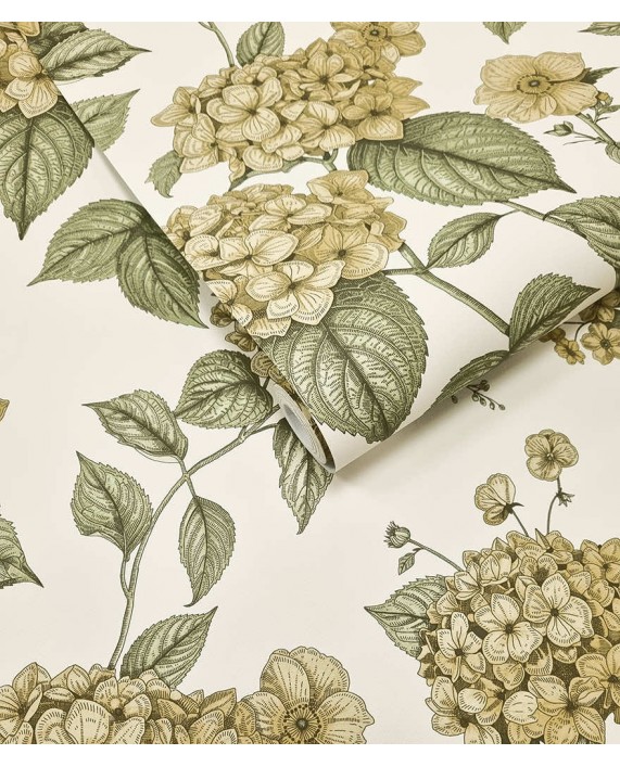 Tapetai "HORTENSIA Ochre/Green" 92122 