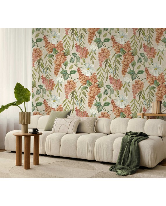 Tapetai "BUDDLEIA Coral/Beige" 99551
