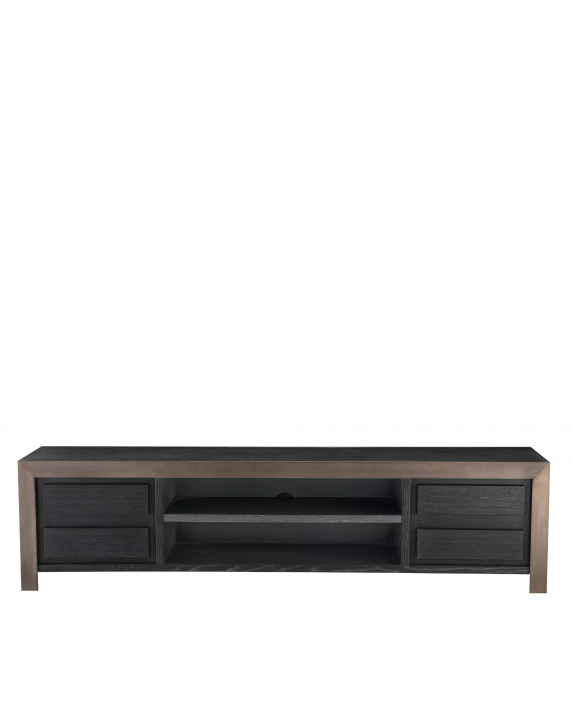 TV komoda „Talbot“ – antracito pilkos ir bronzos spalvos TV komoda „Talbot“ – antracito pilkos ir bronzos spalvos